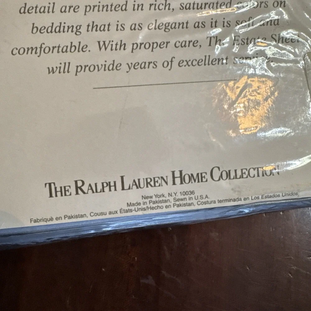 Ralph Lauren Home FULL Flat Sheet Estate Cornflower Blue 100% Cotton Sateen